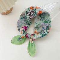 Women's Pastoral Flower Polyester Silk Scarf sku image 19