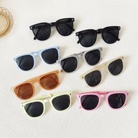 Streetwear Solid Color Pc Square Foldable Full Frame Kids Sunglasses main image 1