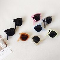 Streetwear Solid Color Pc Square Foldable Full Frame Kids Sunglasses main image 4