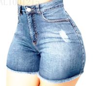 Femmes Du Quotidien Décontractée Vêtement De Rue Couleur Unie Shorts Lavé Jeans Shorts main image 3