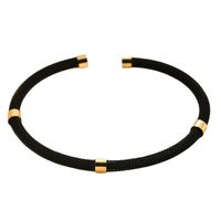 Acier Inoxydable Style Simple Couleur Unie Bande En Spirale Placage Bracelet main image 3