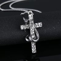 Punk Cross Skull Titanium Steel Plating Men's Pendant Necklace sku image 5