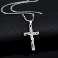 Punk Cross Skull Titanium Steel Plating Men's Pendant Necklace sku image 4