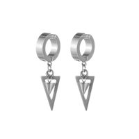 1 Piece Simple Style Triangle Plating Titanium Steel Drop Earrings main image 5