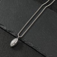 Hip-Hop Geometric Rugby Stainless Steel Titanium Steel Plating Men's Pendant Necklace main image 4