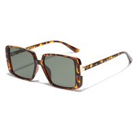 Streetwear Solid Color Leopard Ac Square Full Frame Women's Sunglasses sku image 2