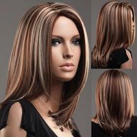 Women's Casual Street High Temperature Wire Centre Parting Short Straight Hair Wigs sku image 1
