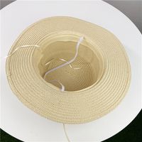 Women's Pastoral Leaves Flower Flat Eaves Straw Hat main image 5