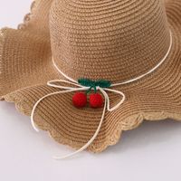 Women's Streetwear Cherry Ruffles Straw Hat main image 4