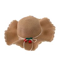 Women's Streetwear Cherry Ruffles Straw Hat main image 2