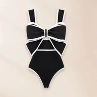 Women's Elegant Lady Polka Dots Solid Color 2 Pieces Set One Piece Swimwear main image 4