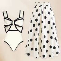 Women's Elegant Lady Polka Dots Solid Color 2 Pieces Set One Piece Swimwear main image 1