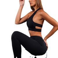 Classic Style Sports Solid Color Nylon Round Neck Tracksuit Vest Leggings main image 4