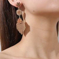 1 Pair Elegant Tassel Flower Bow Knot Plating Inlay Copper Zircon Drop Earrings main image 3