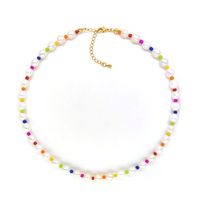 IG Style Color Block Freshwater Pearl Seed Bead Copper Necklace In Bulk main image 3