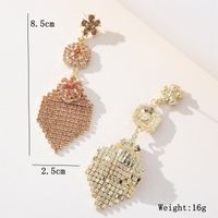 1 Pair Elegant Tassel Flower Bow Knot Plating Inlay Copper Zircon Drop Earrings sku image 6