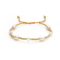 Freshwater Pearl Copper IG Style Color Block Plating Bracelets sku image 1