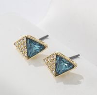 1 Pair Simple Style Geometric Plating Inlay Copper Zircon Ear Studs main image 2