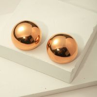 1 Pair Simple Style Round Polishing Plating 304 Stainless Steel Gold Plated Ear Studs main image 3