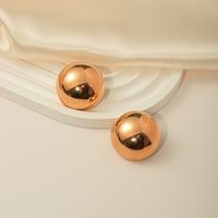 1 Pair Simple Style Round Polishing Plating 304 Stainless Steel Gold Plated Ear Studs main image 5