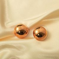 1 Pair Simple Style Round Polishing Plating 304 Stainless Steel Gold Plated Ear Studs main image 6