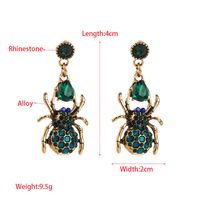 1 Pair Exaggerated Spider Inlay Alloy Rhinestone Rhinestones Drop Earrings main image 2