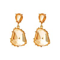 1 Pair Elegant Simple Style Irregular Geometric Inlay Alloy Resin Gold Plated Drop Earrings sku image 3