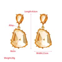 1 Pair Elegant Simple Style Irregular Geometric Inlay Alloy Resin Gold Plated Drop Earrings main image 2