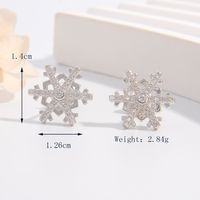 1 Pair Simple Style Snowflake Plating Inlay Sterling Silver Zircon Ear Studs sku image 1