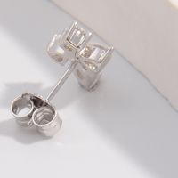 1 Pair Simple Style Geometric Plating Inlay Sterling Silver Zircon Ear Studs main image 5