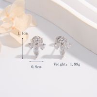 1 Pair Simple Style Geometric Plating Inlay Sterling Silver Zircon Ear Studs main image 2