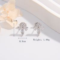 1 Pair Simple Style Geometric Plating Inlay Sterling Silver Zircon Ear Studs sku image 1