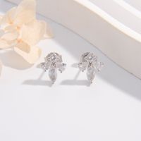 1 Pair Simple Style Geometric Plating Inlay Sterling Silver Zircon Ear Studs main image 1