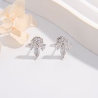 1 Pair Simple Style Geometric Plating Inlay Sterling Silver Zircon Ear Studs main image 6