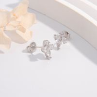 1 Pair Simple Style Geometric Plating Inlay Sterling Silver Zircon Ear Studs main image 3