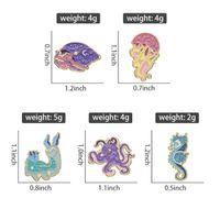 Cute Conch Hippocampus Octopus Alloy Plating Unisex Brooches main image 2