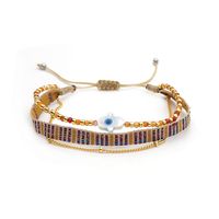 Ig Style Vacation Hand Of Fatima Natural Stone Rope Copper Beaded Layered Knitting 18k Gold Plated Unisex Bracelets sku image 7
