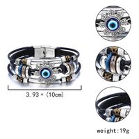 Retro Simple Style Flower Pu Leather Alloy Artificial Crystal Unisex Bracelets main image 4
