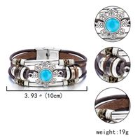 Retro Simple Style Flower Pu Leather Alloy Artificial Crystal Unisex Bracelets main image 2
