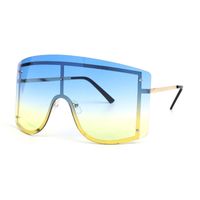 Exaggerated Streetwear Solid Color Pc Special-Shaped Mirror Frameless Men's Sunglasses sku image 2