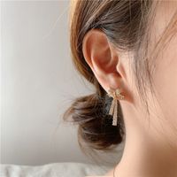 1 Pair Fashion Heart Shape Butterfly Bow Knot Inlay Imitation Pearl Alloy Rhinestones Earrings sku image 257