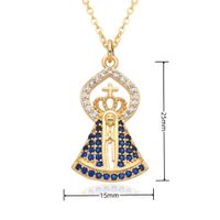 Copper Casual Elegant Moon Crown Pendant Necklace main image 5