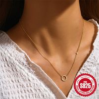 Simple Style Circle Sterling Silver Plating Pendant Necklace main image 1