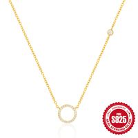 Simple Style Circle Sterling Silver Plating Pendant Necklace sku image 1