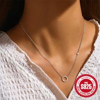 Simple Style Circle Sterling Silver Plating Pendant Necklace main image 4