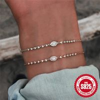Style Simple Géométrique Œil Argent Sterling Placage Bracelets main image 1
