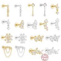 1 Piece Elegant Star Crown Bow Knot Plating Sterling Silver Ear Studs main image 1