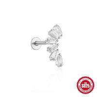 1 Piece Simple Style Flower Plating Sterling Silver Zircon Ear Studs sku image 12