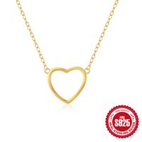 Simple Style Heart Shape Sterling Silver Plating Pendant Necklace sku image 1