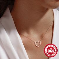Simple Style Heart Shape Sterling Silver Plating Pendant Necklace main image 6